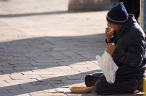 Eating on Step